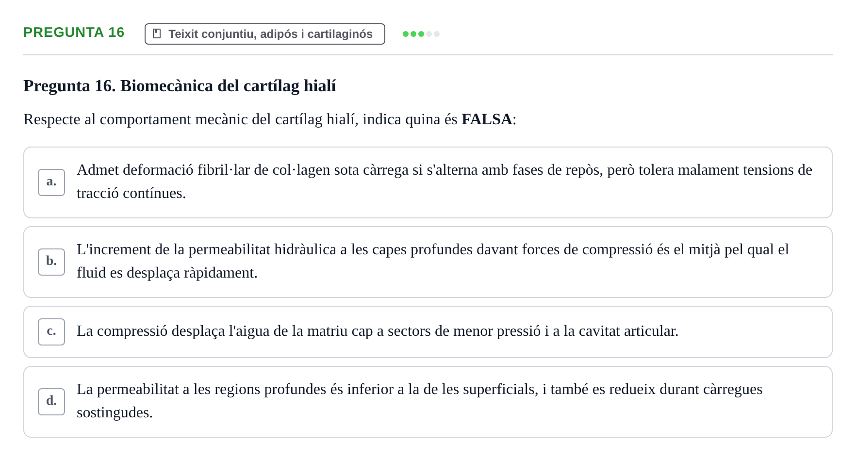 Enunciado: Pregunta 16 · Fisiología I UAB Examen de Fisiologia I