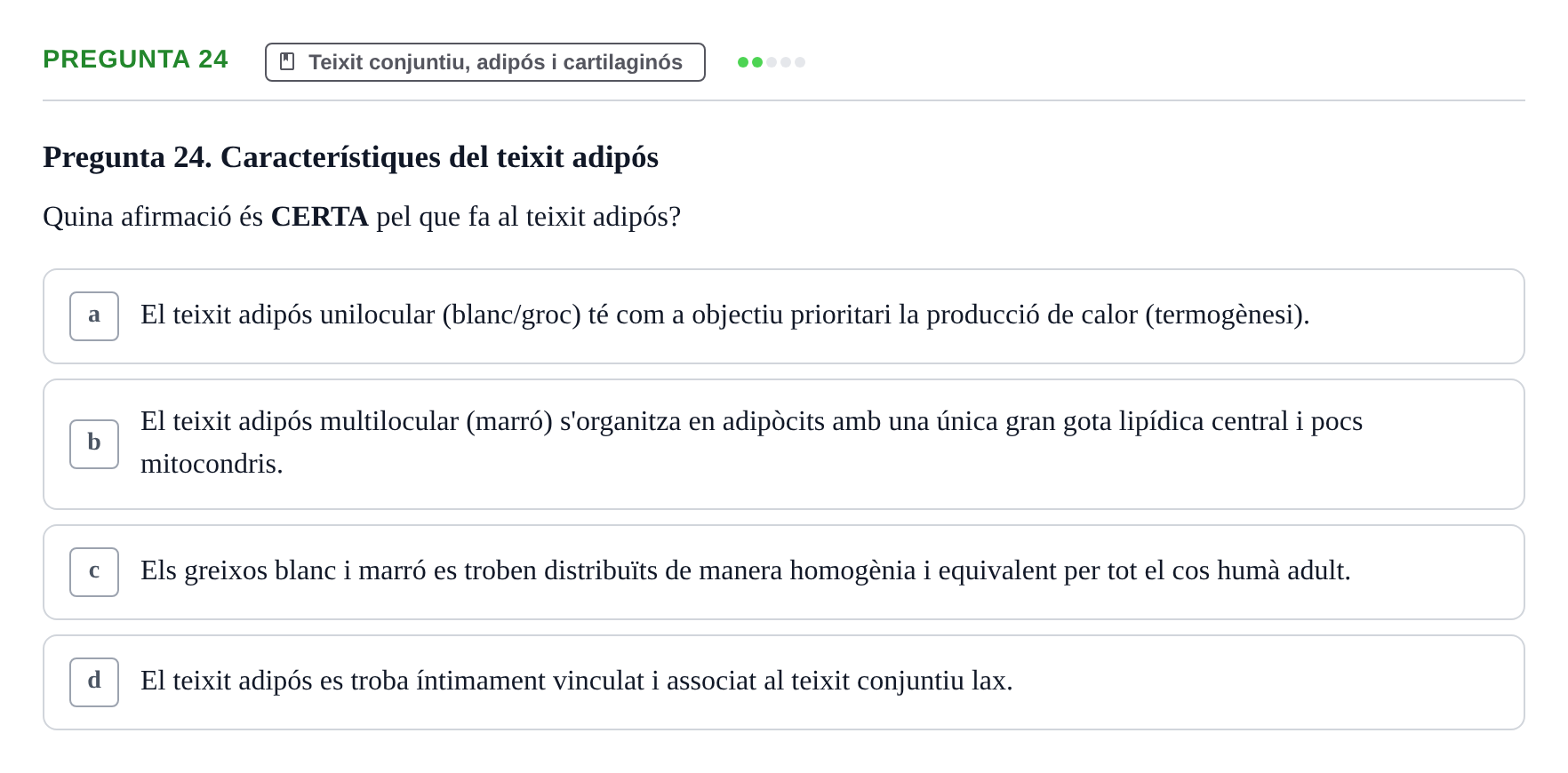 Enunciado: Pregunta 24 · Fisiología I UAB Examen de Fisiologia I