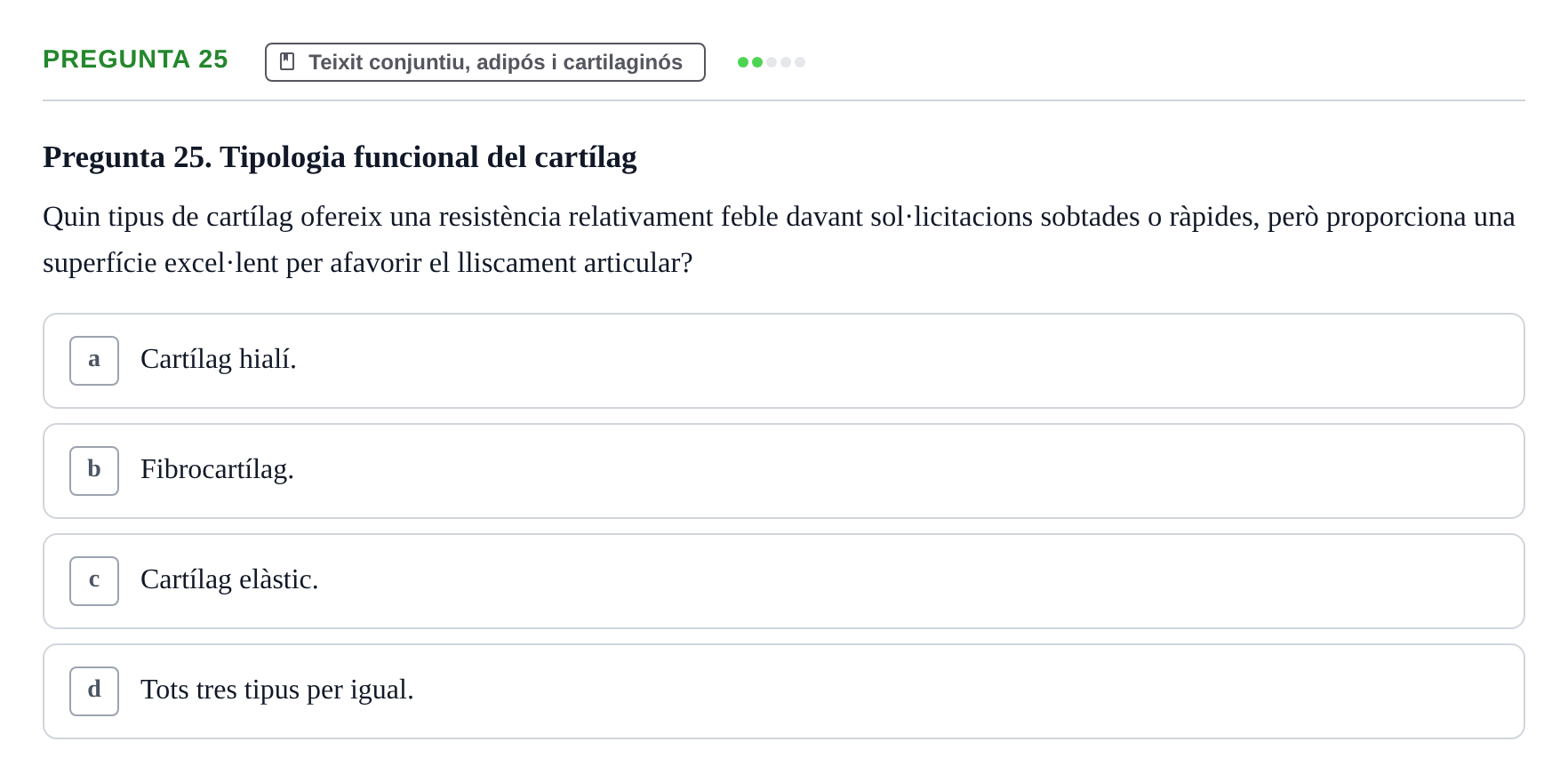 Enunciado: Pregunta 25 · Fisiología I UAB Examen de Fisiologia I