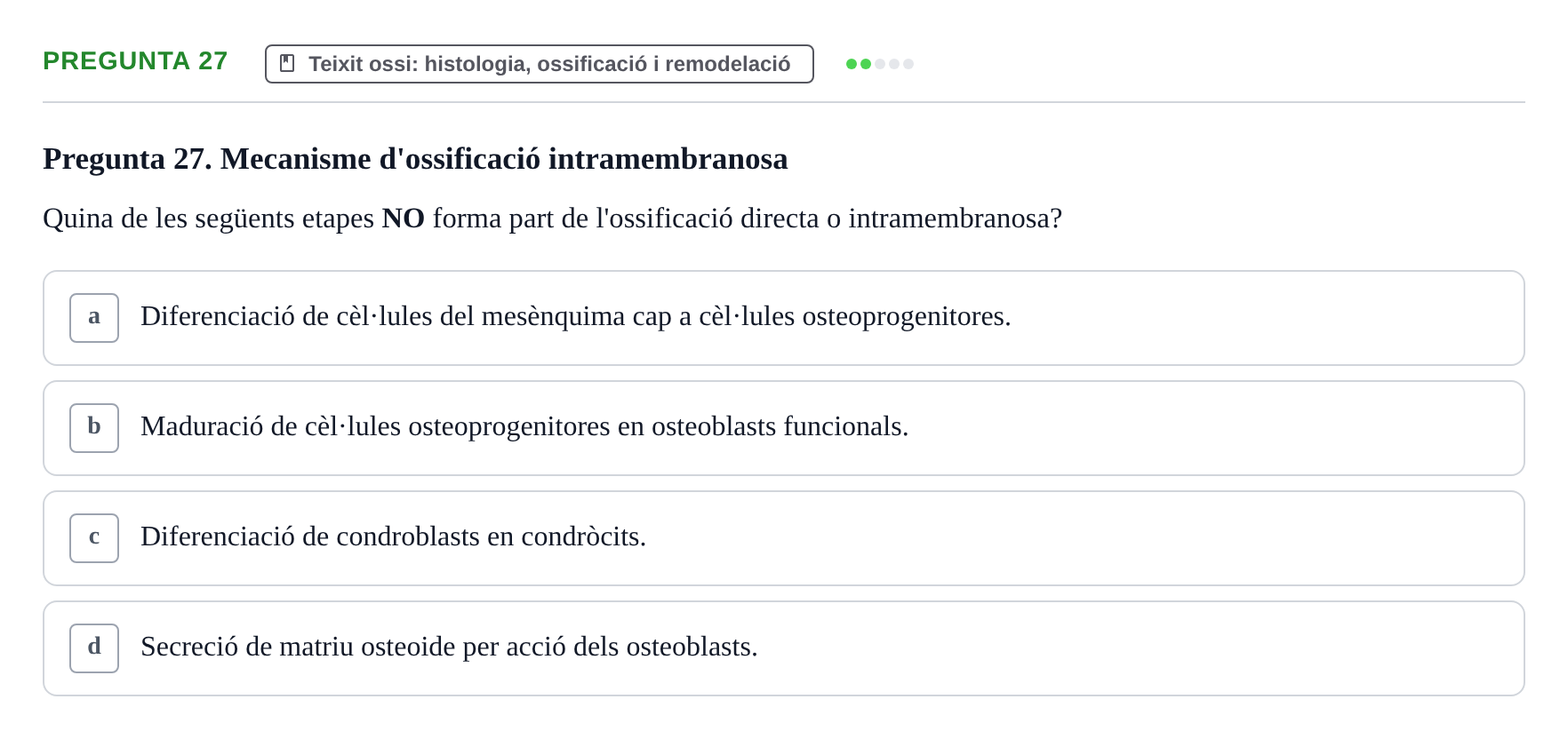 Enunciado: Pregunta 27 · Fisiología I UAB Examen de Fisiologia I
