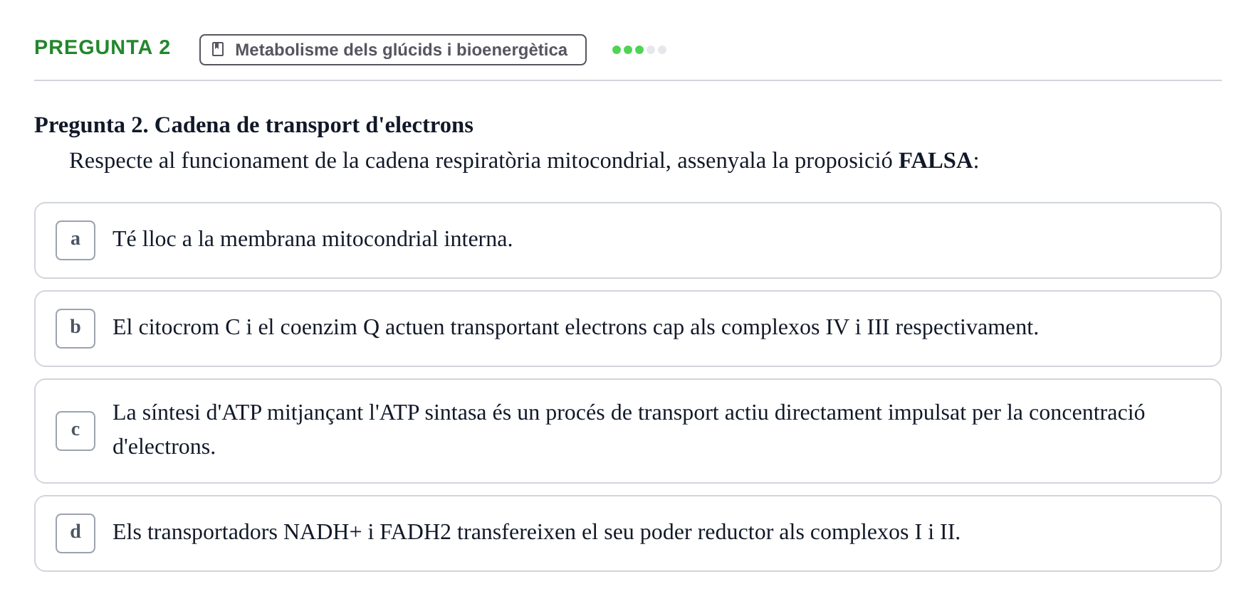 Enunciado: Pregunta 2 · Fisiología I UAB Examen de Fisiologia I