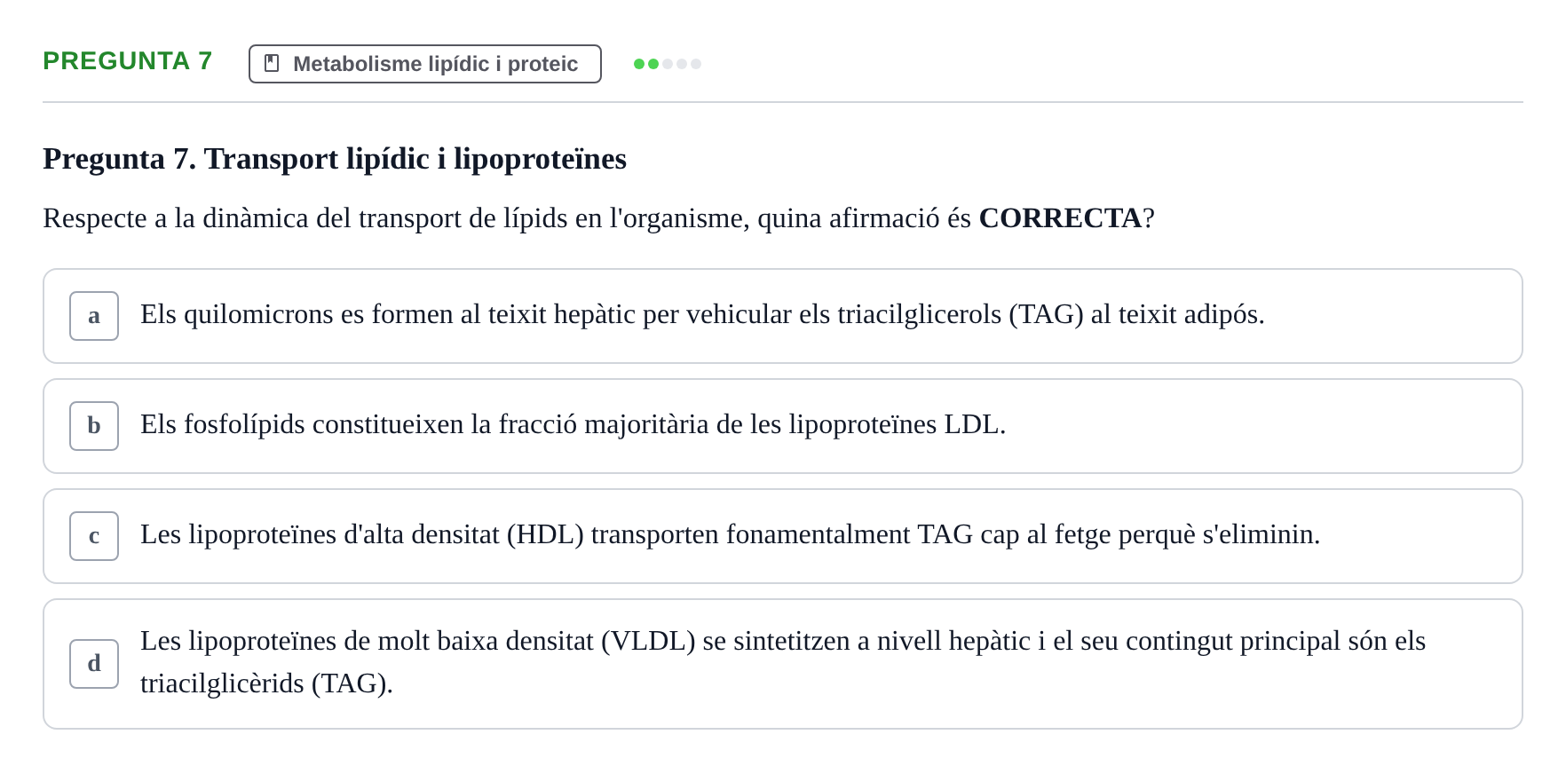 Enunciado: Pregunta 7 · Fisiología I UAB Examen de Fisiologia I