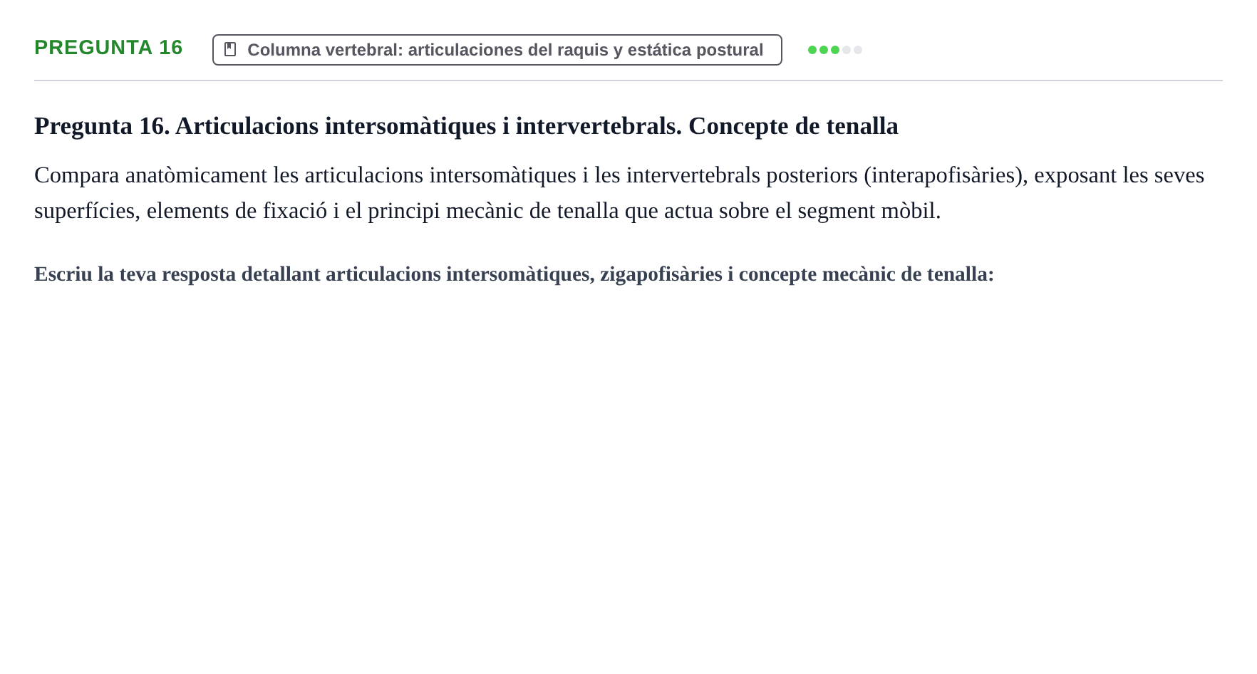 Enunciado: Pregunta 16 · Anatomía aplicada a la actividad física y el deporte UB 2011