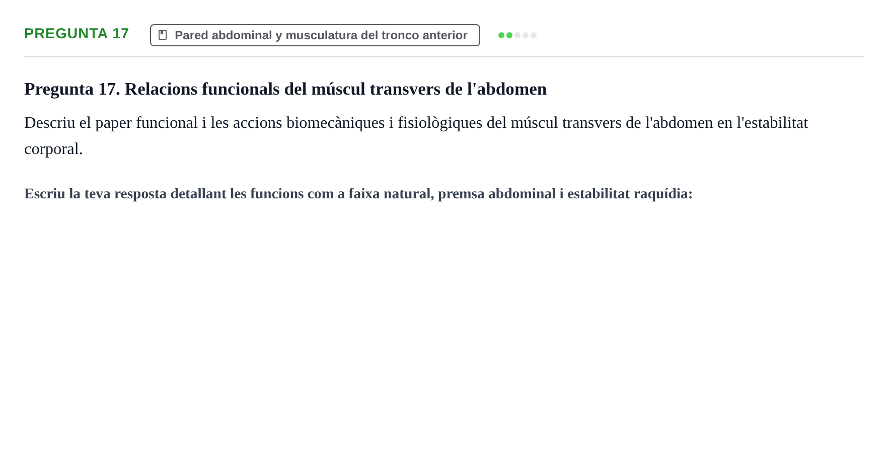 Enunciado: Pregunta 17 · Anatomía aplicada a la actividad física y el deporte UB 2011