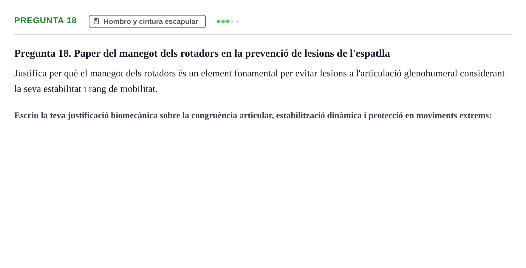 Enunciado: Pregunta 18 · Anatomía aplicada a la actividad física y el deporte UB 2011