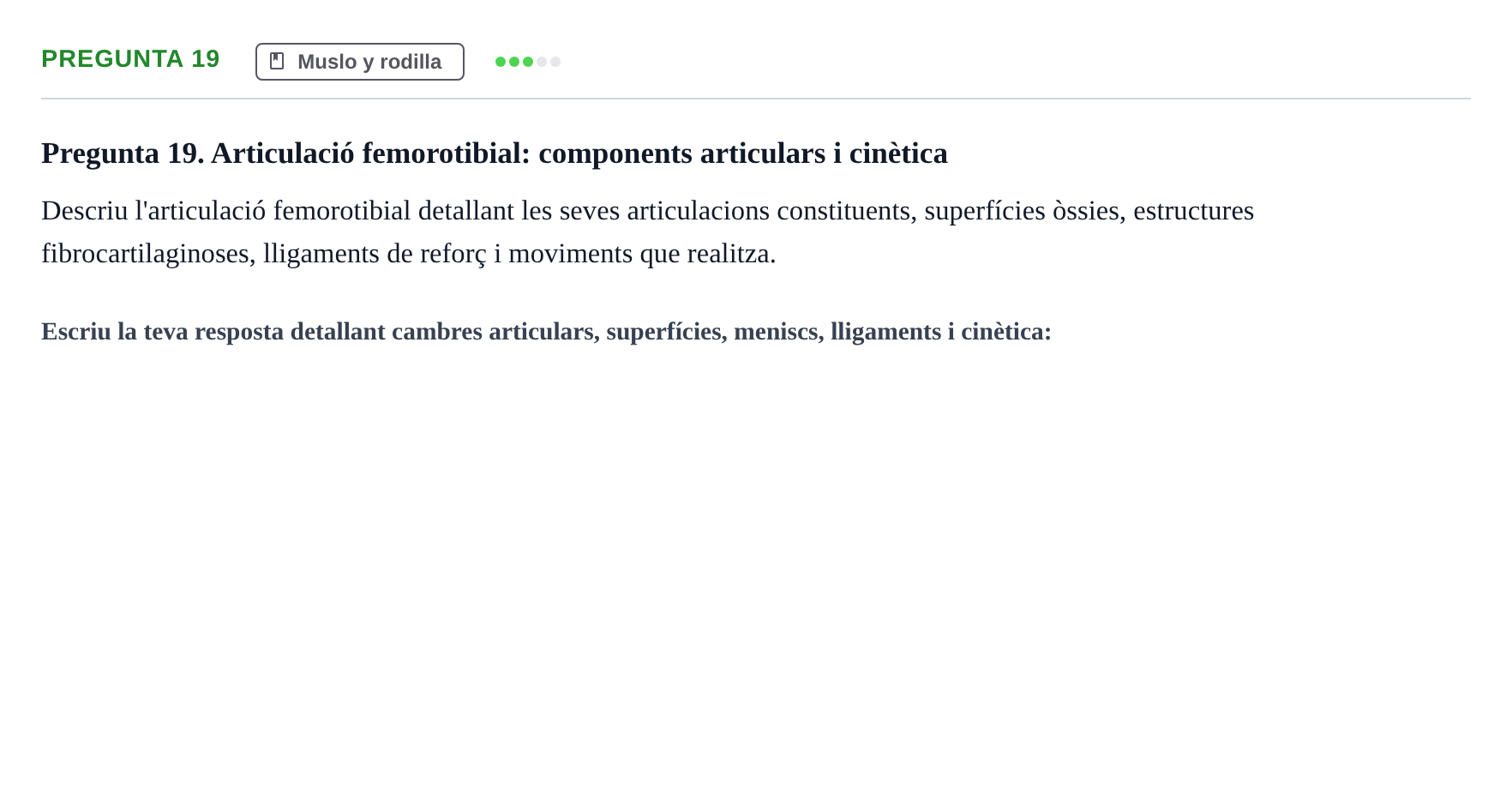 Enunciado: Pregunta 19 · Anatomía aplicada a la actividad física y el deporte UB 2011