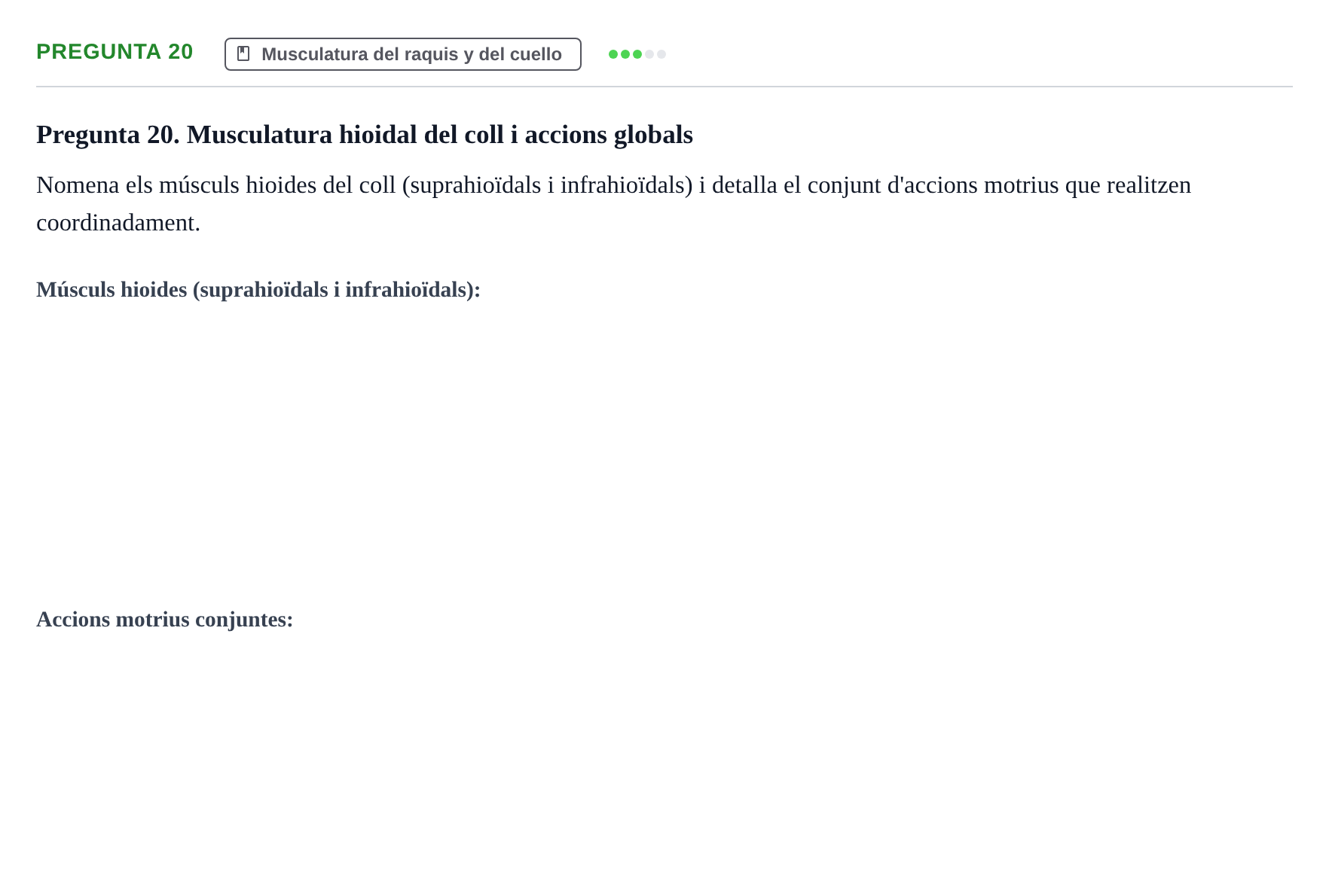 Enunciado: Pregunta 20 · Anatomía aplicada a la actividad física y el deporte UB 2011