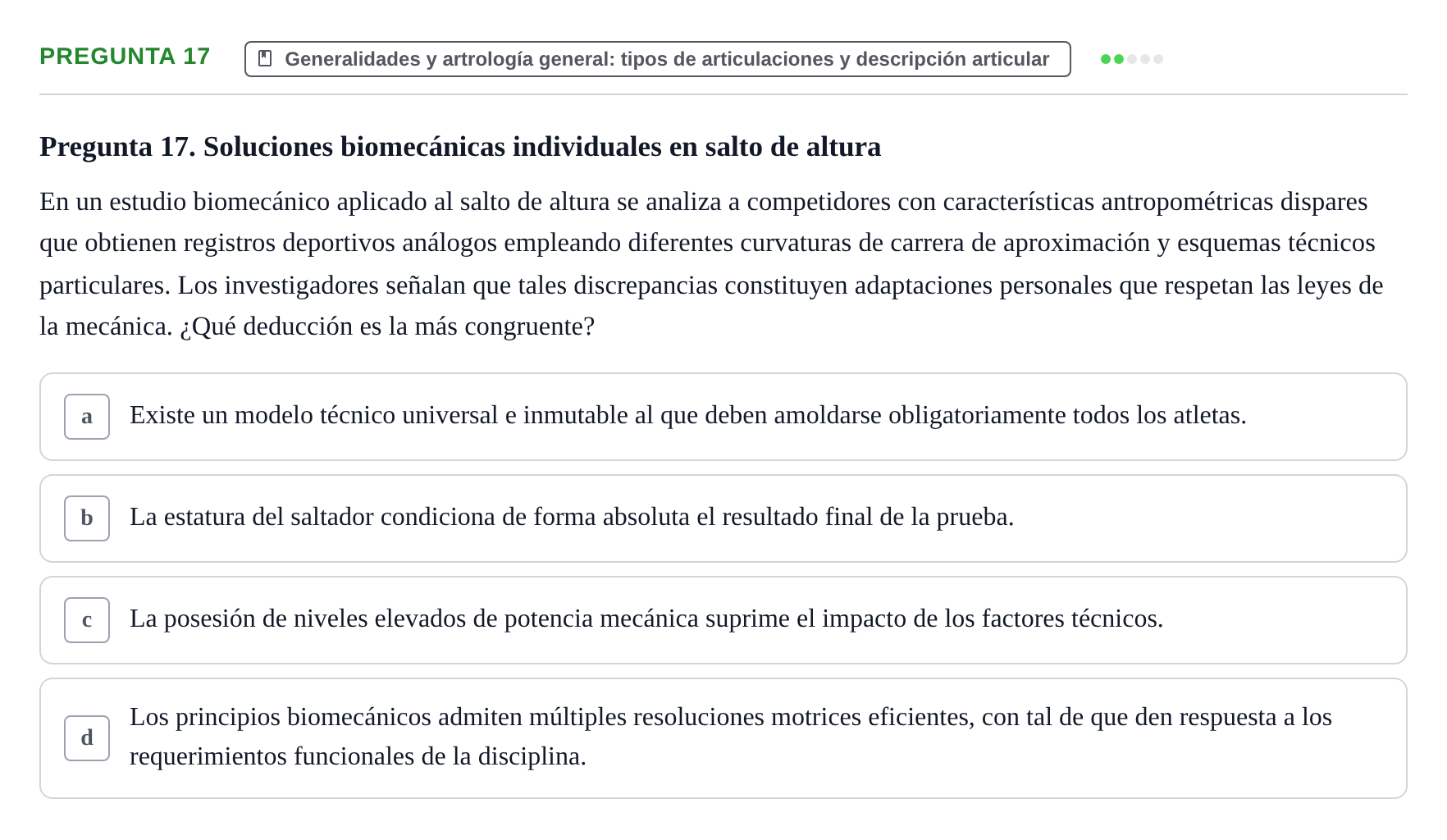 Enunciado: Pregunta 17