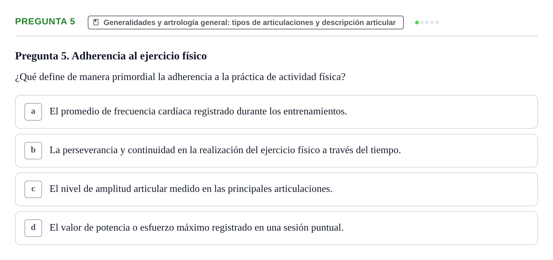 Enunciado: Pregunta 5