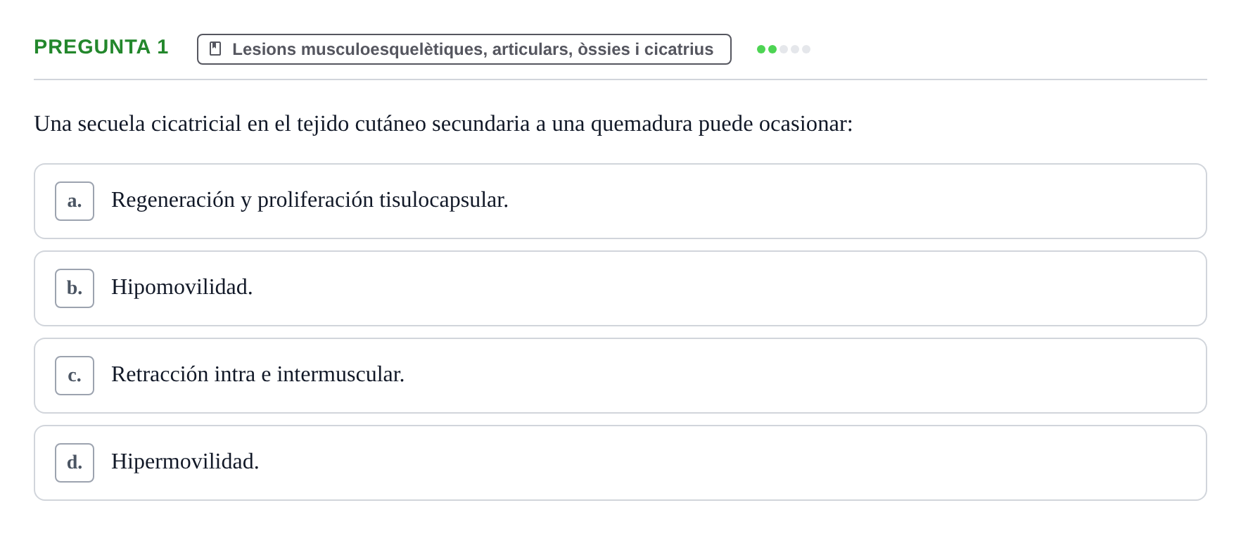 Enunciado: Pregunta 1 · Fonaments de Fisioteràpia UAB Examen Fundamentos de Fisioterapia