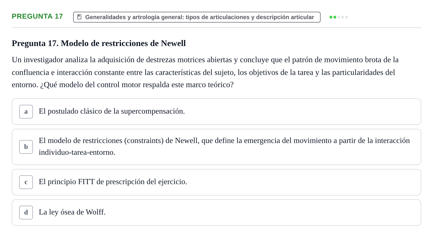 Enunciado: Pregunta 17