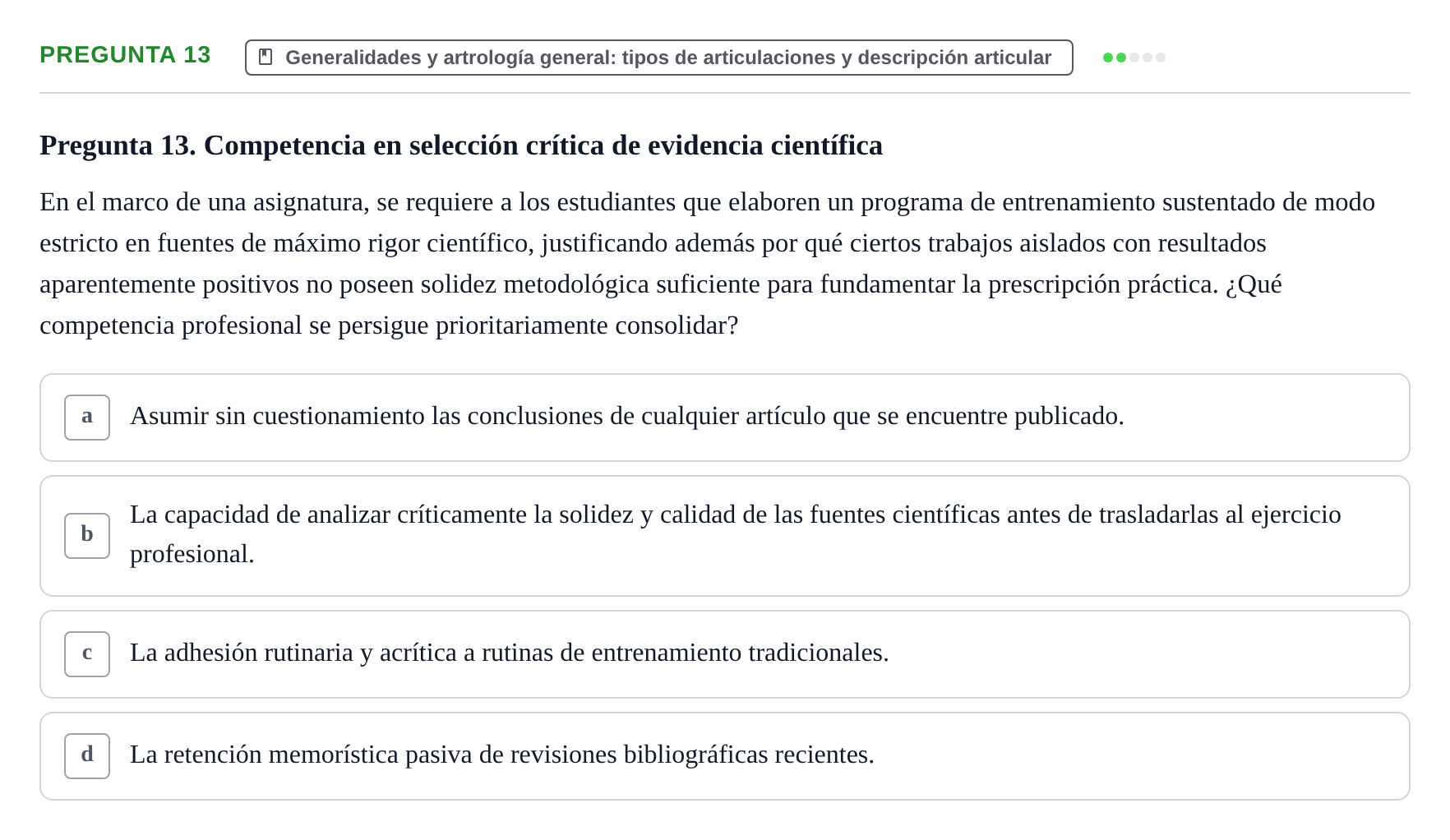 Enunciado: Pregunta 13