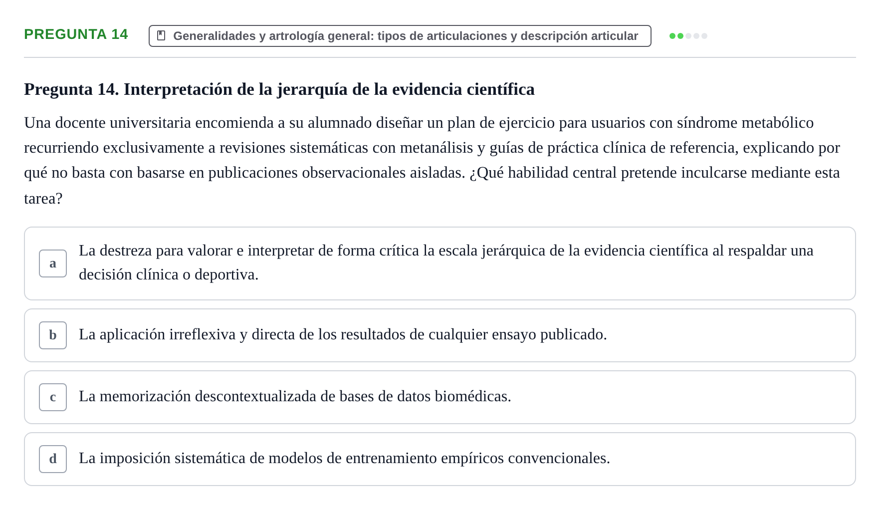 Enunciado: Pregunta 14
