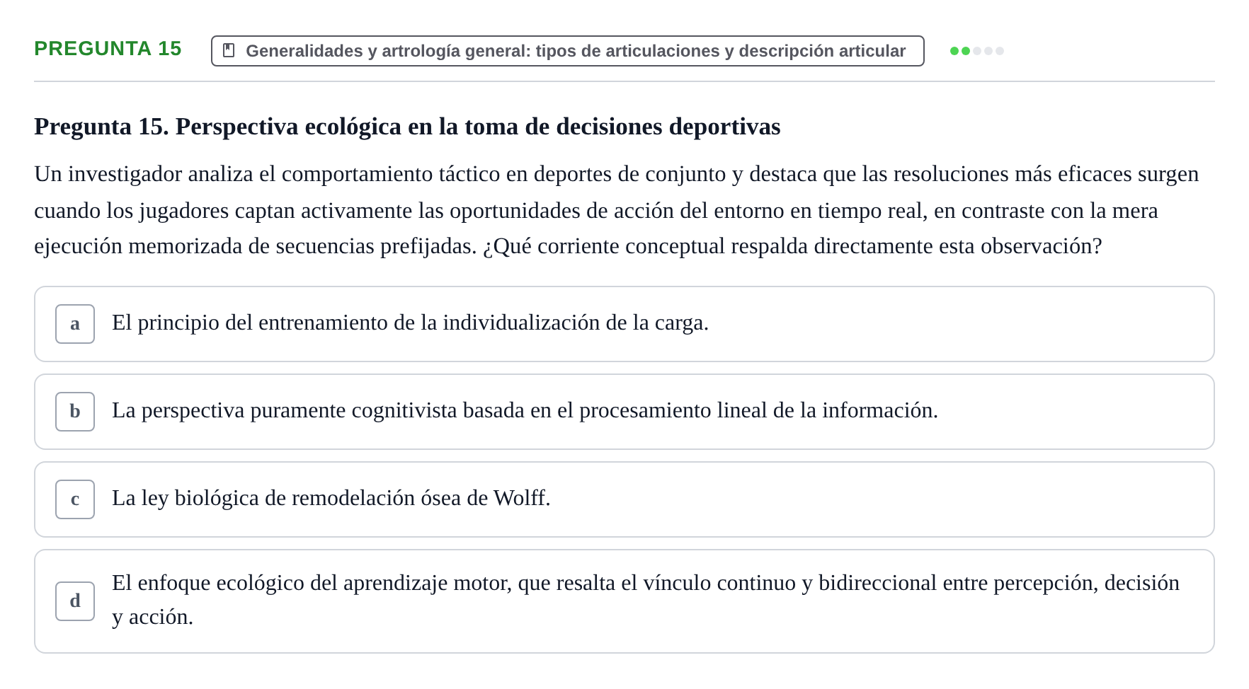Enunciado: Pregunta 15