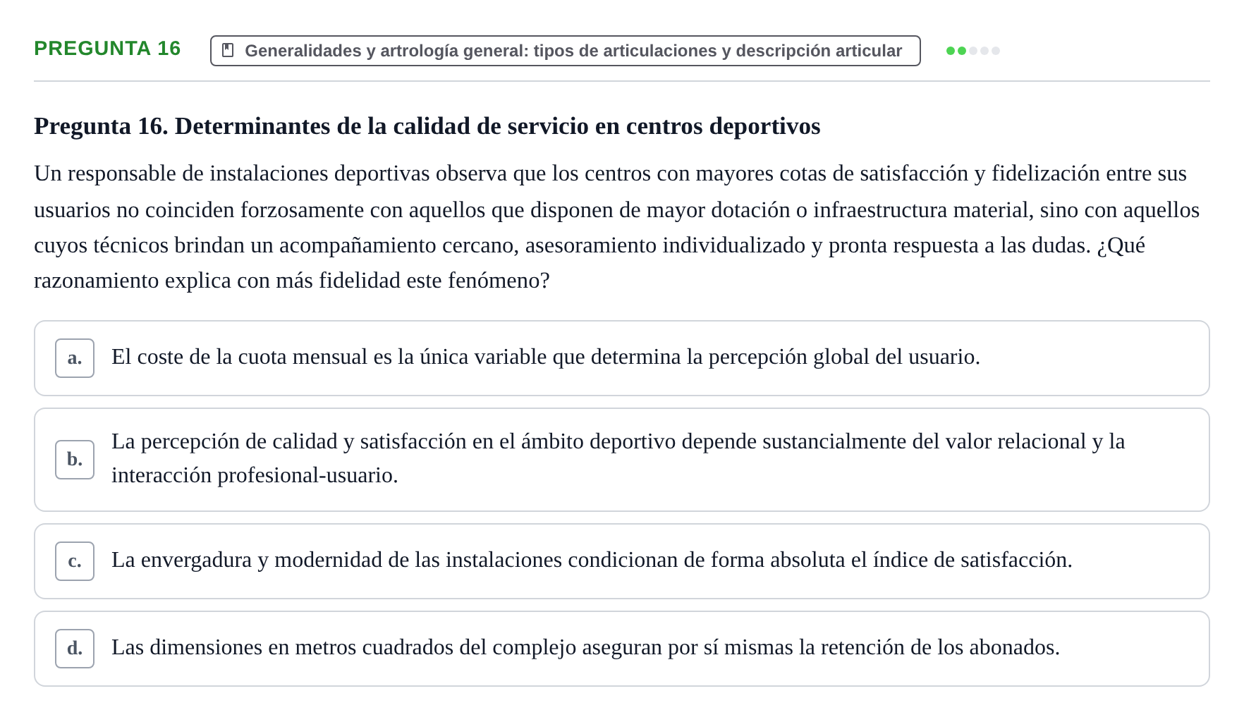 Enunciado: Pregunta 16