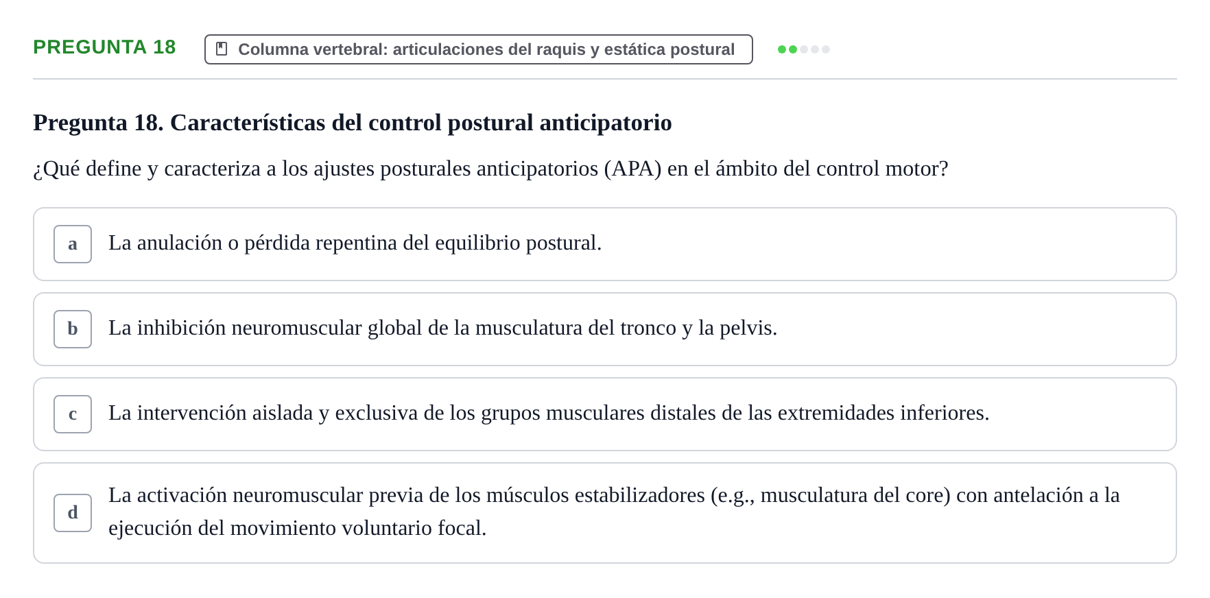 Enunciado: Pregunta 18