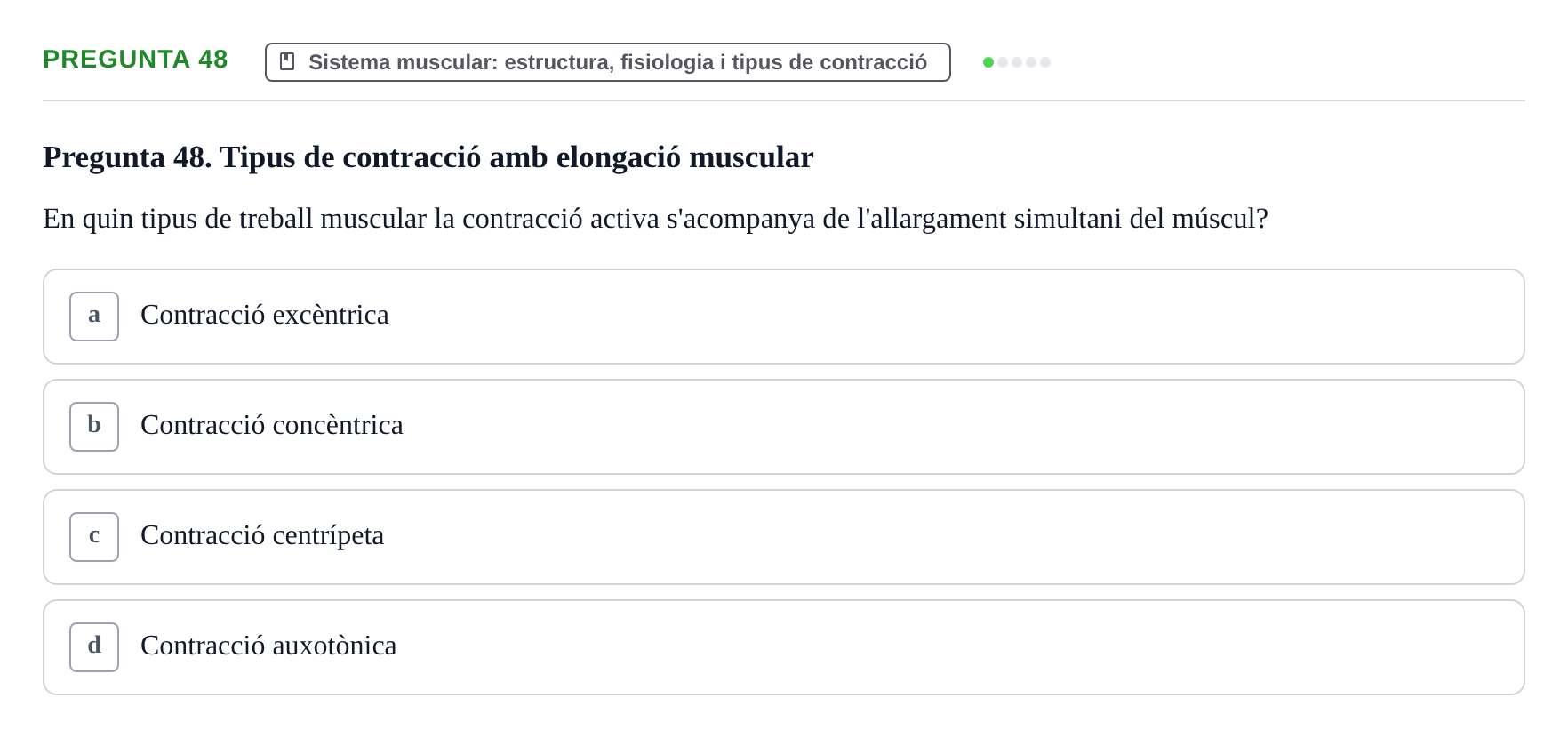 Enunciado: Pregunta 48 · Fonaments de Fisioteràpia UAB 2021