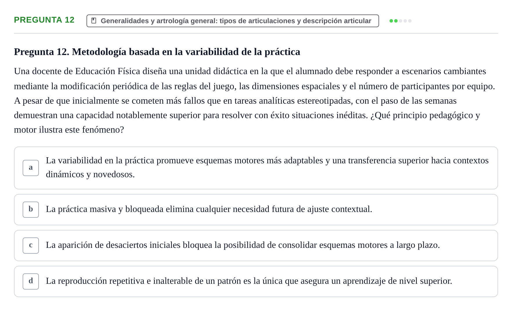 Enunciado: Pregunta 12