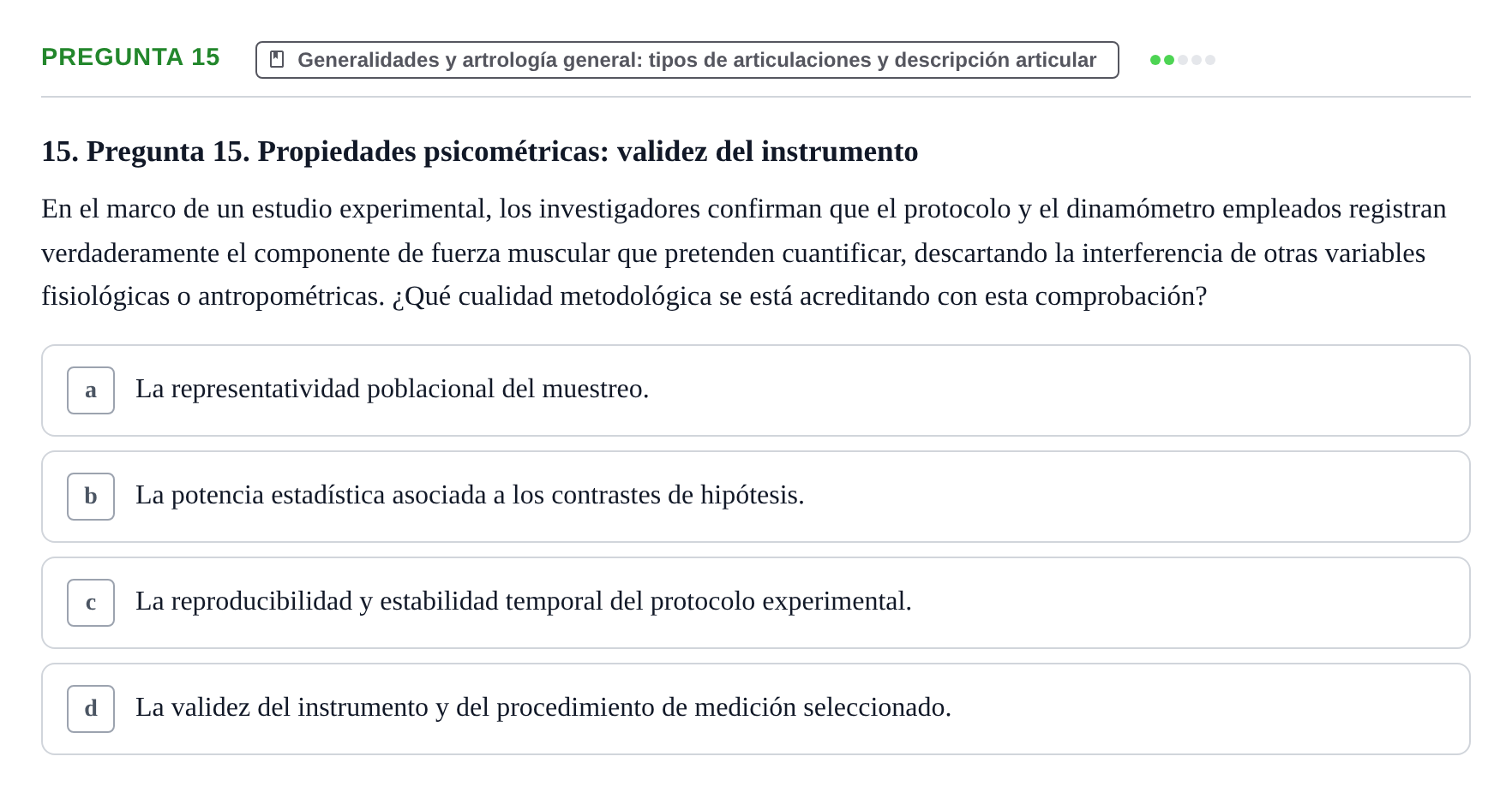 Enunciado: Pregunta 15