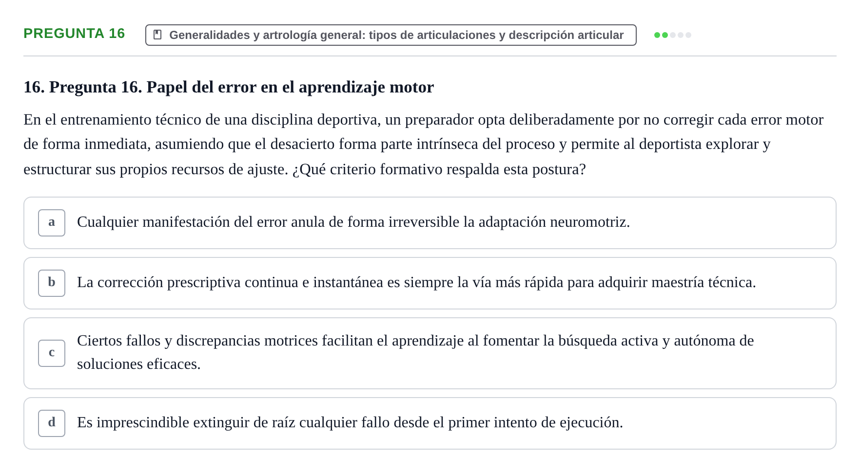 Enunciado: Pregunta 16