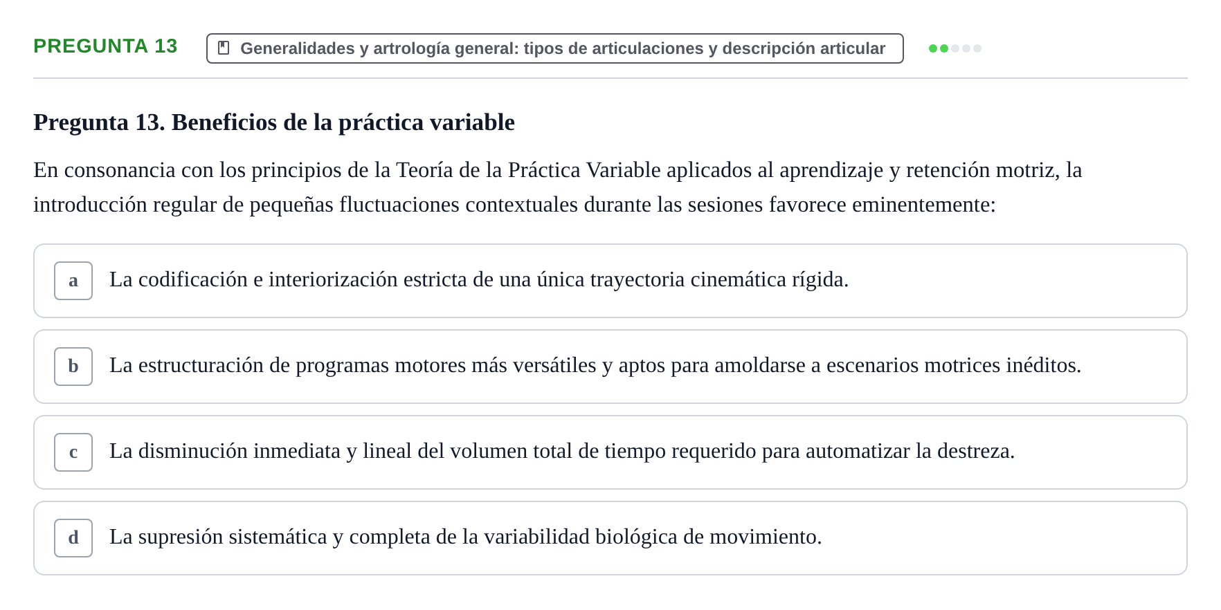 Enunciado: Pregunta 13