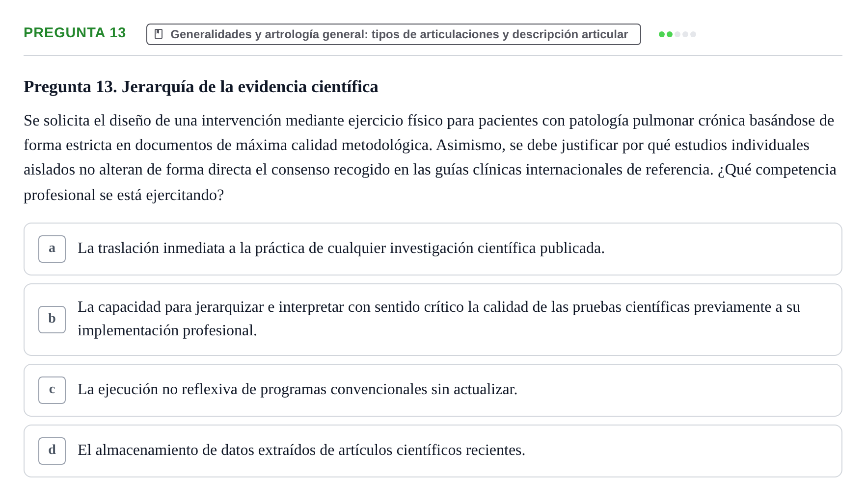 Enunciado: Pregunta 13