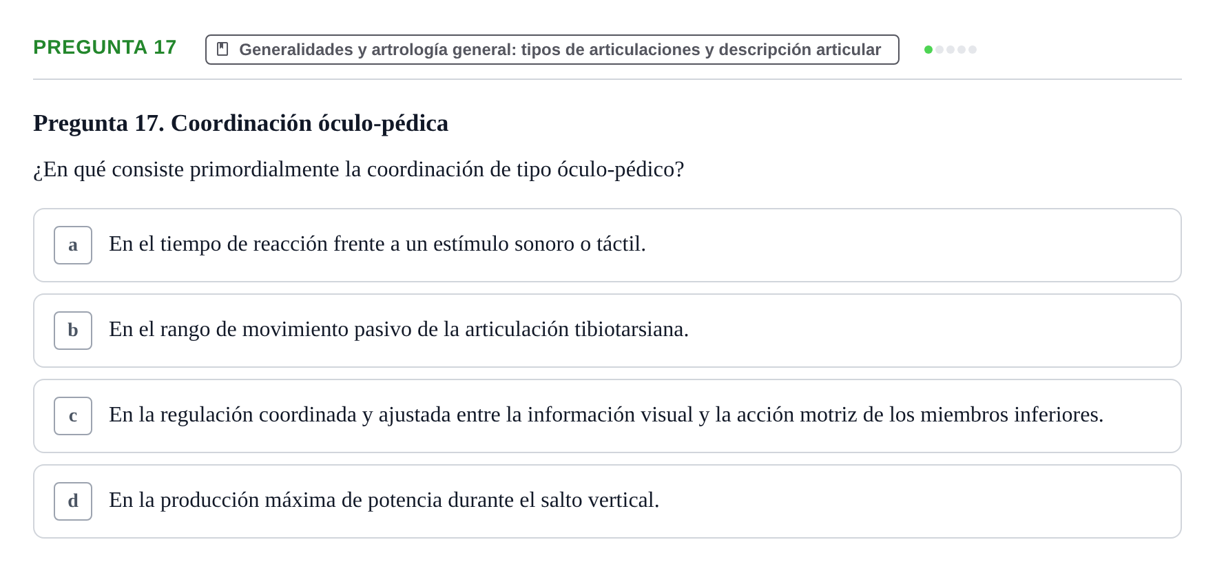Enunciado: Pregunta 17