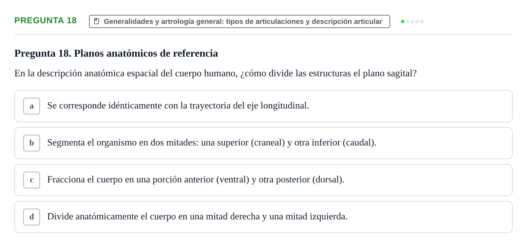 Enunciado: Pregunta 18