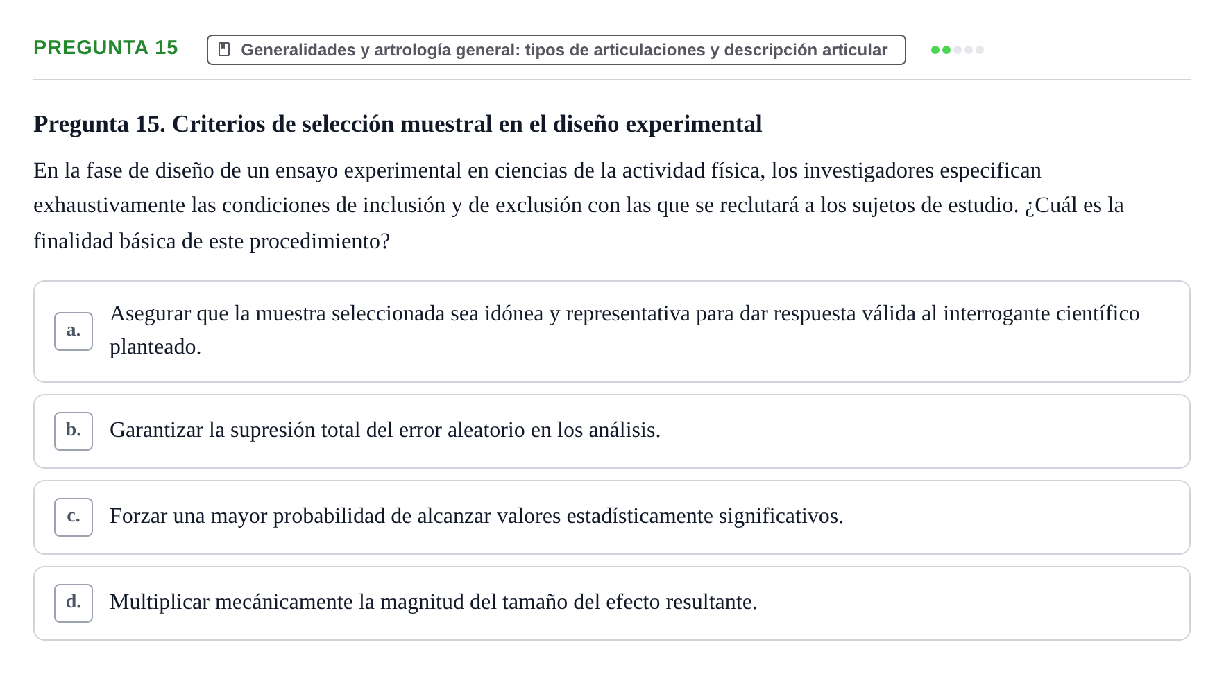 Enunciado: Pregunta 15