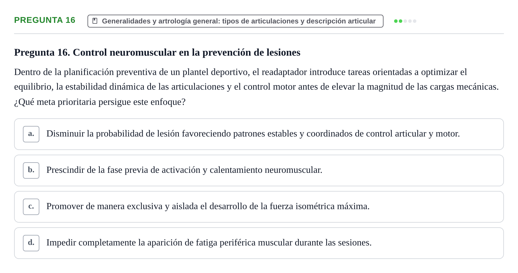 Enunciado: Pregunta 16