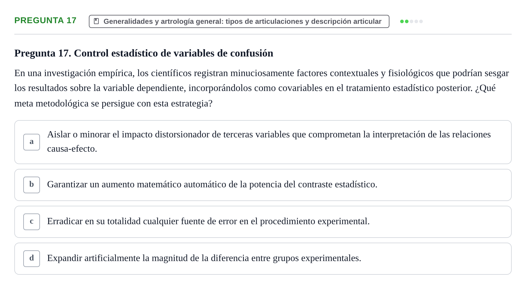 Enunciado: Pregunta 17