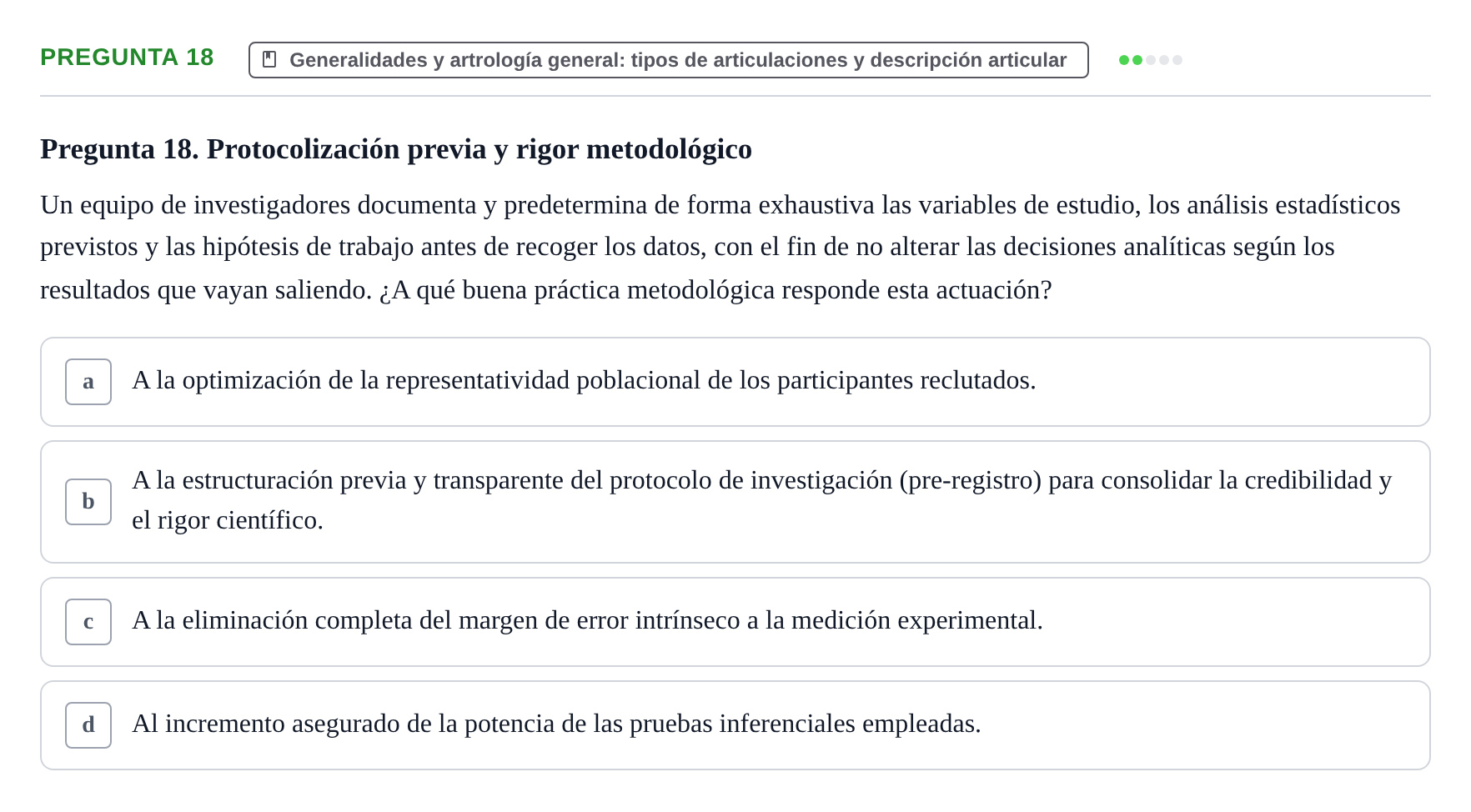 Enunciado: Pregunta 18