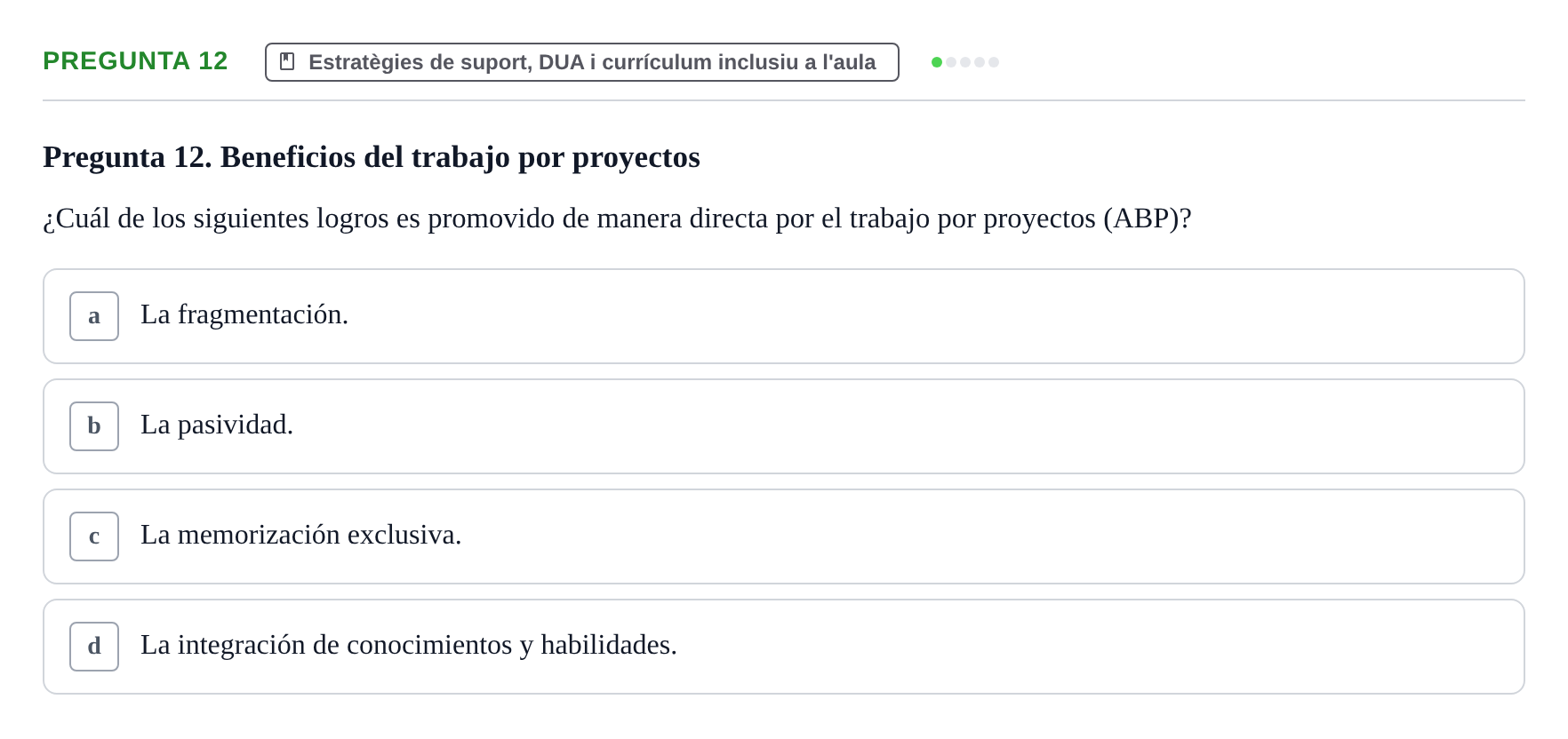 Enunciado: Pregunta 12