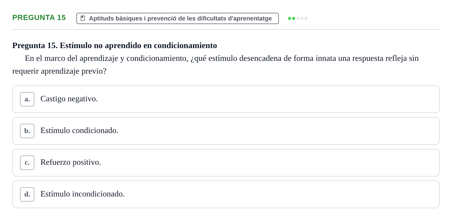 Enunciado: Pregunta 15