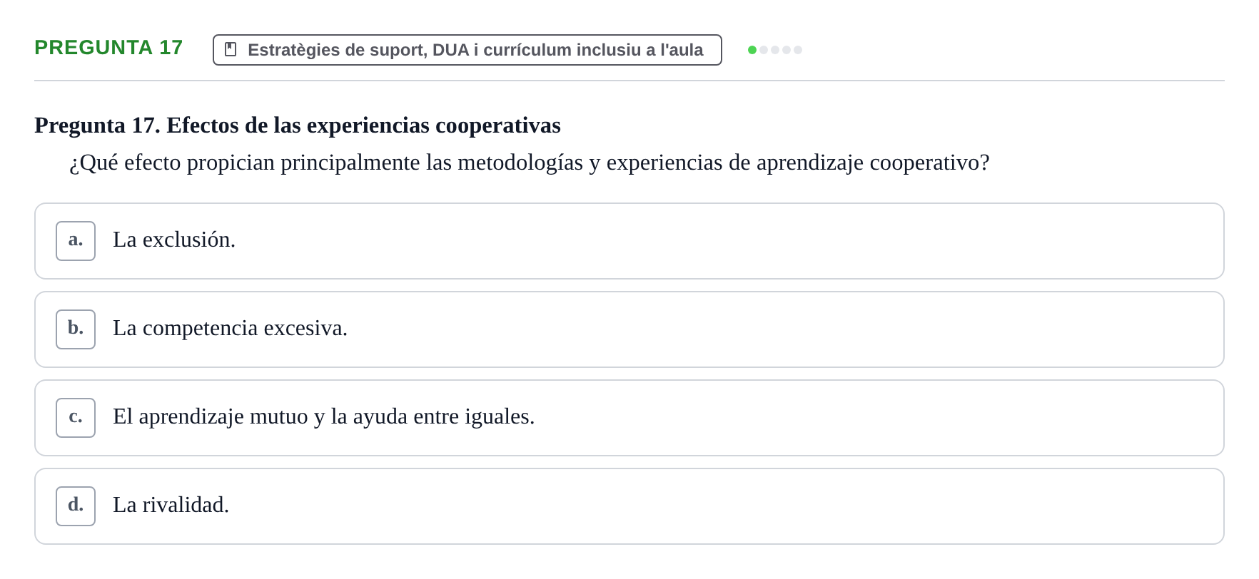 Enunciado: Pregunta 17