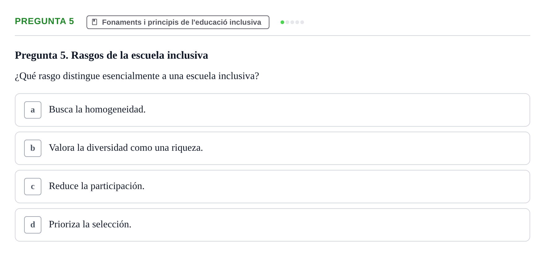Enunciado: Pregunta 5