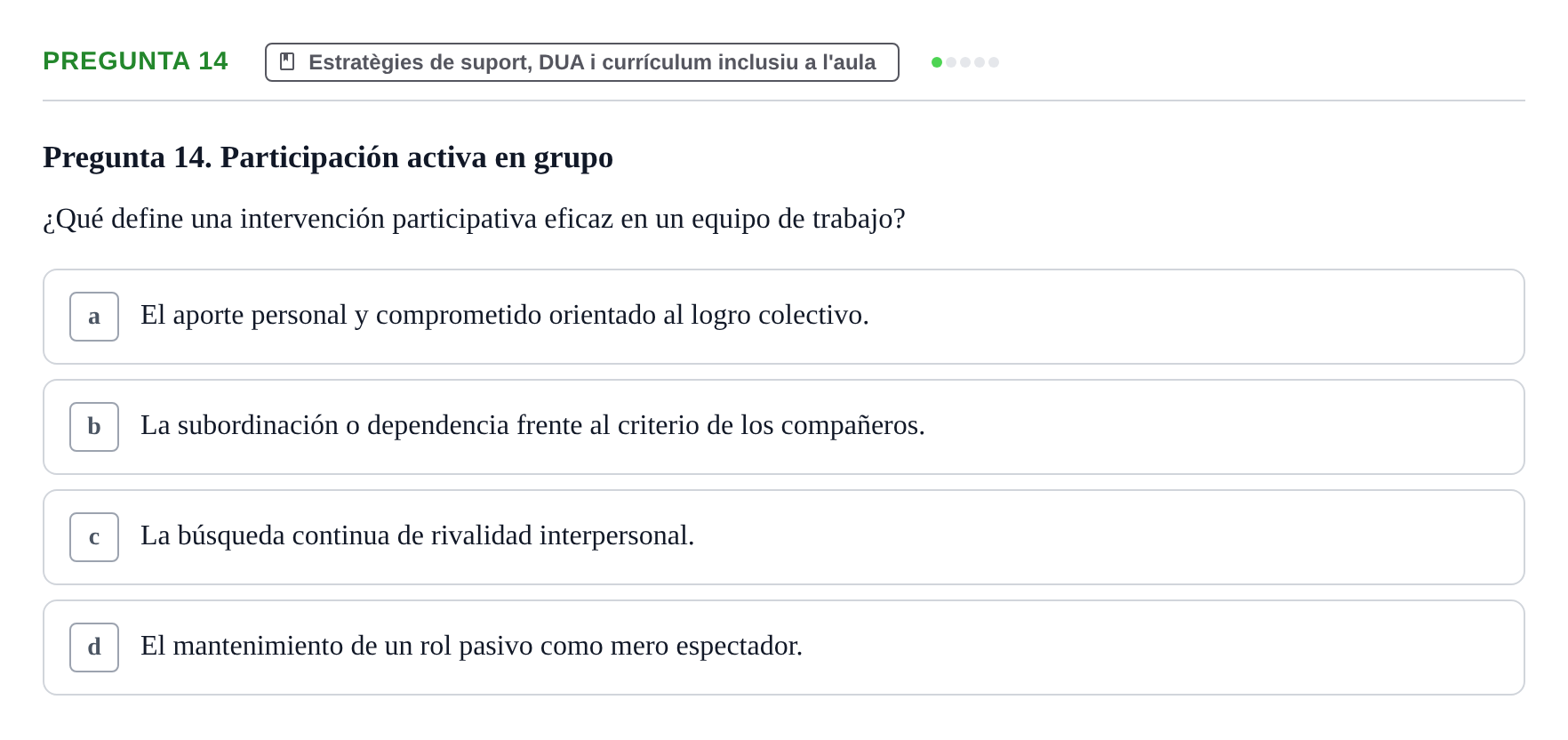 Enunciado: Pregunta 14