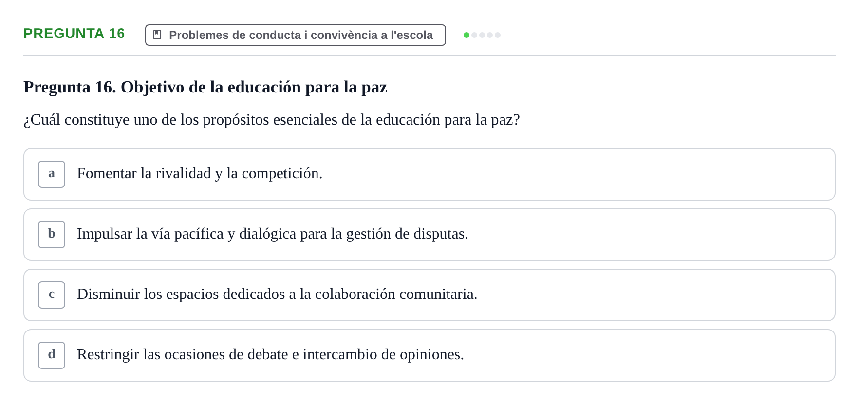 Enunciado: Pregunta 16