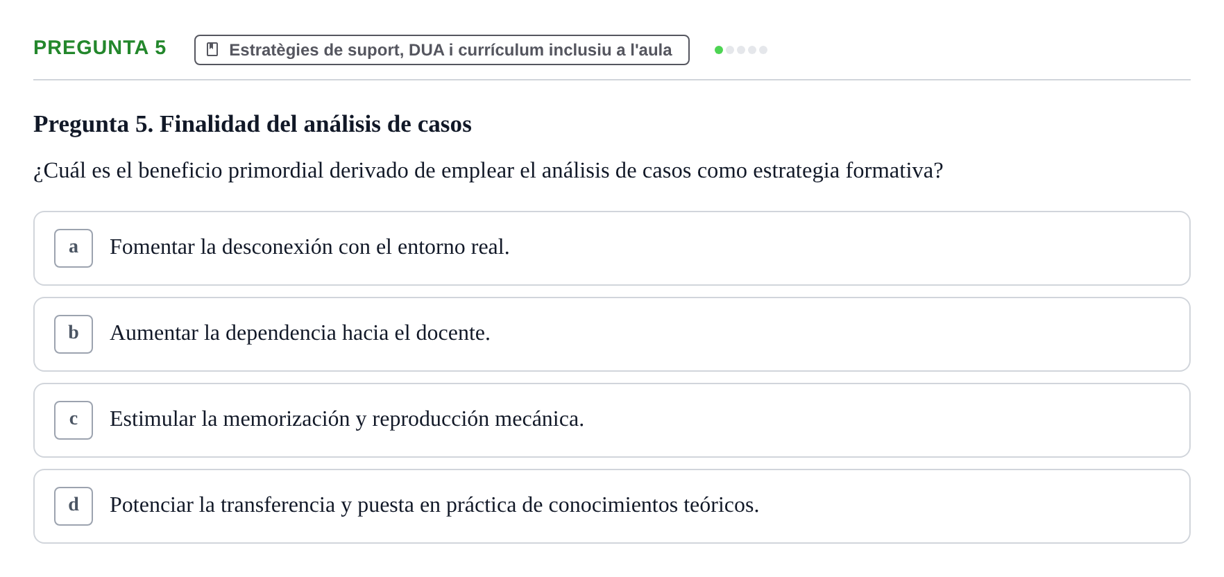 Enunciado: Pregunta 5