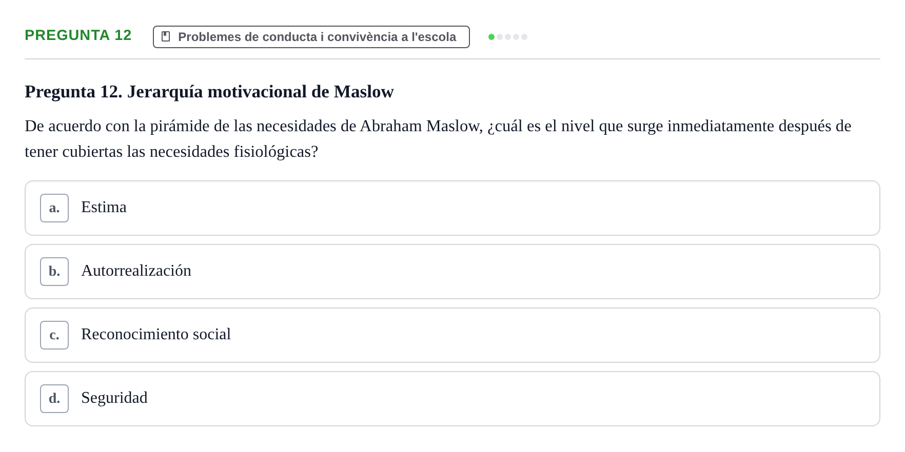 Enunciado: Pregunta 12