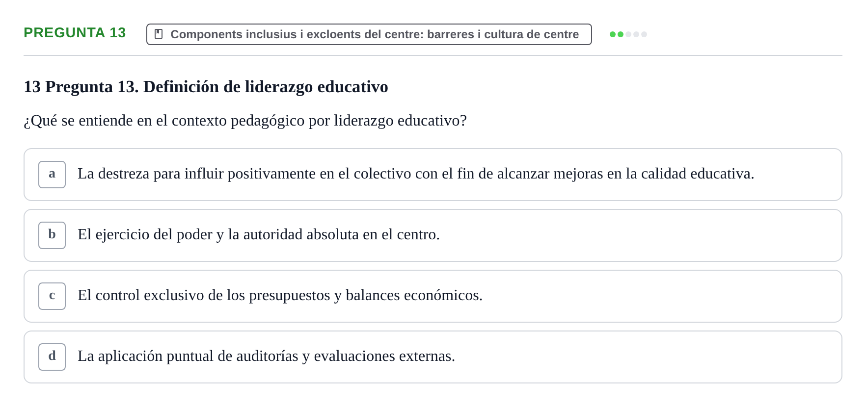 Enunciado: Pregunta 13