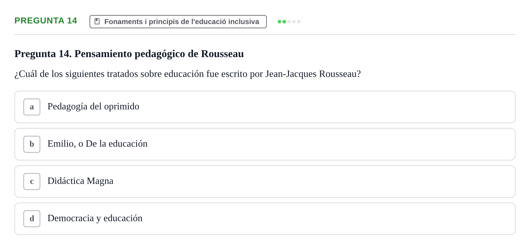 Enunciado: Pregunta 14