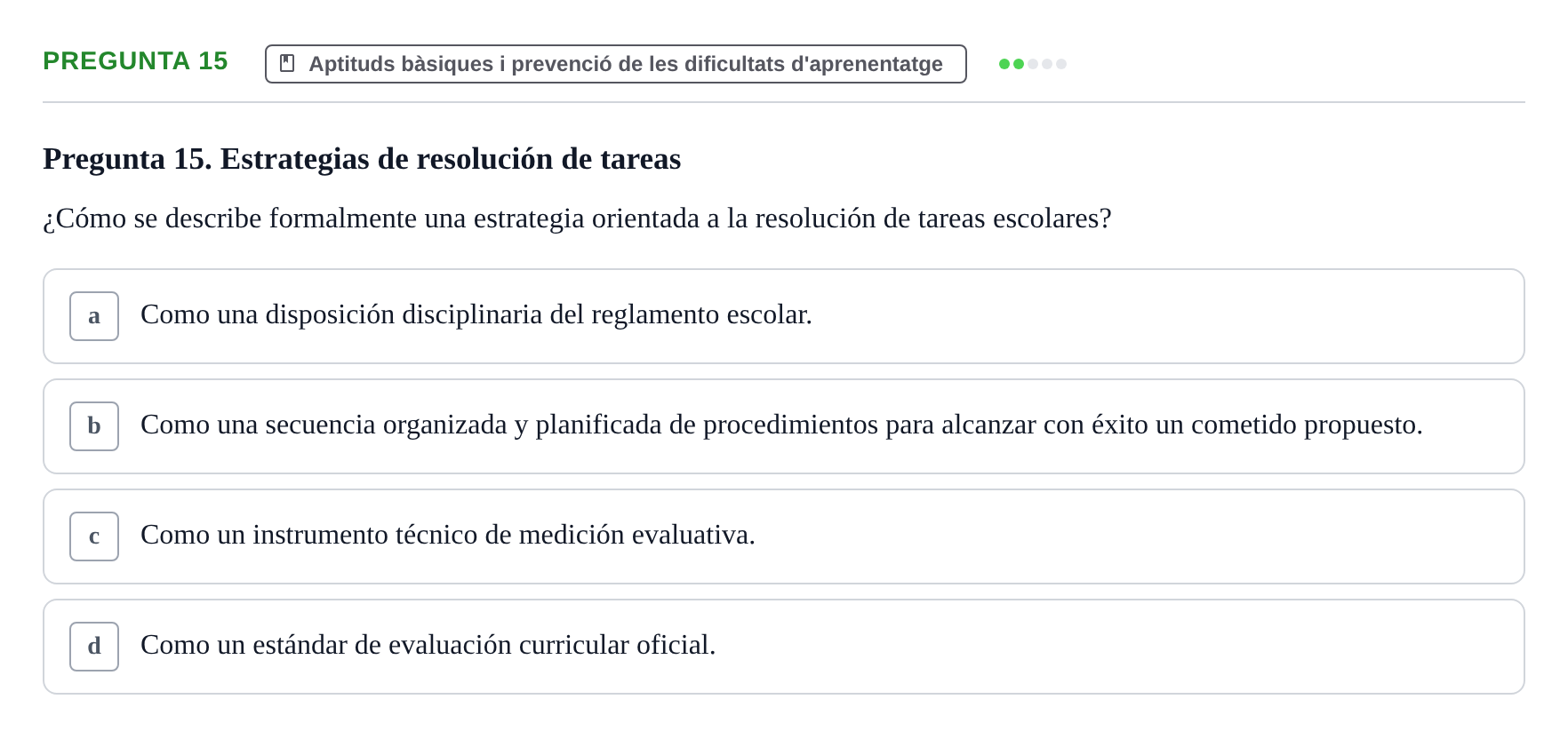 Enunciado: Pregunta 15