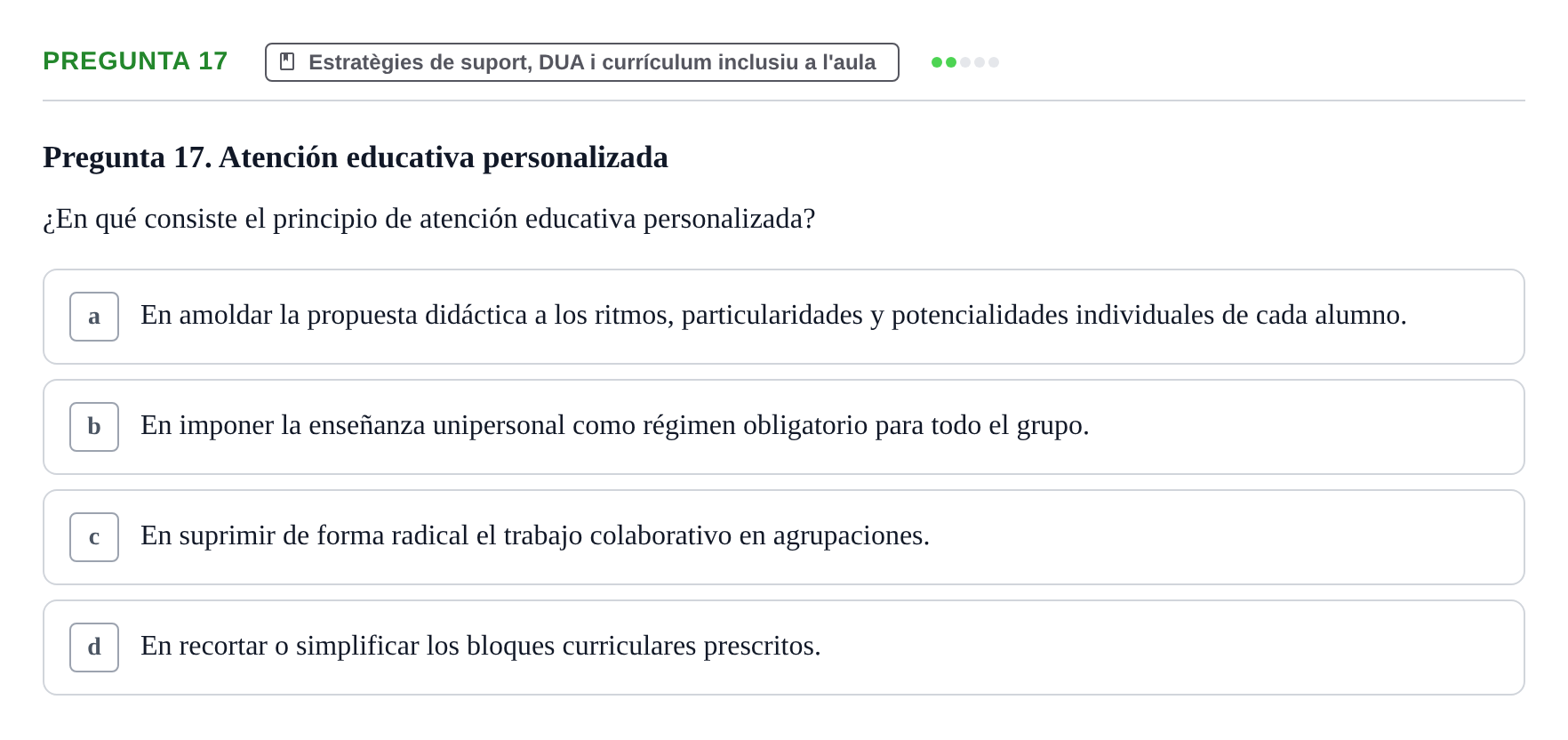 Enunciado: Pregunta 17