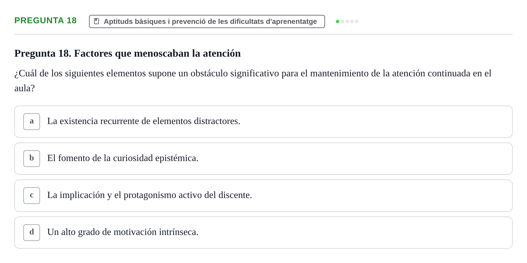 Enunciado: Pregunta 18