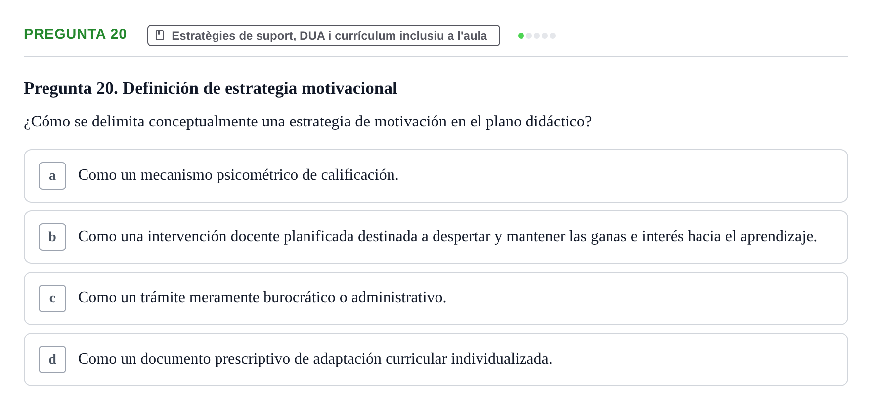 Enunciado: Pregunta 20