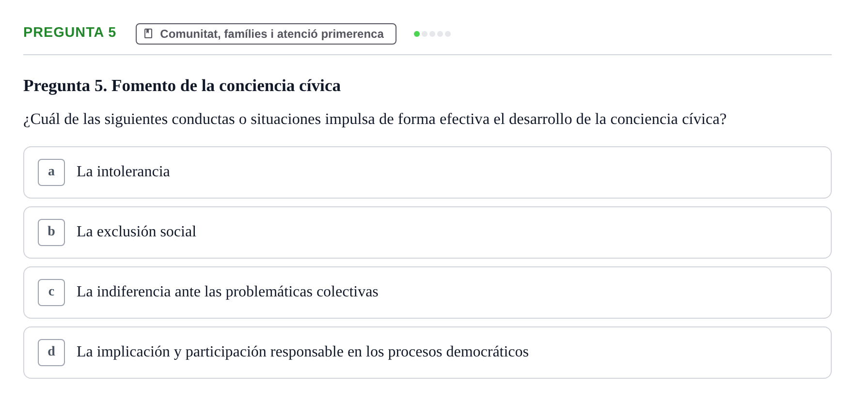 Enunciado: Pregunta 5