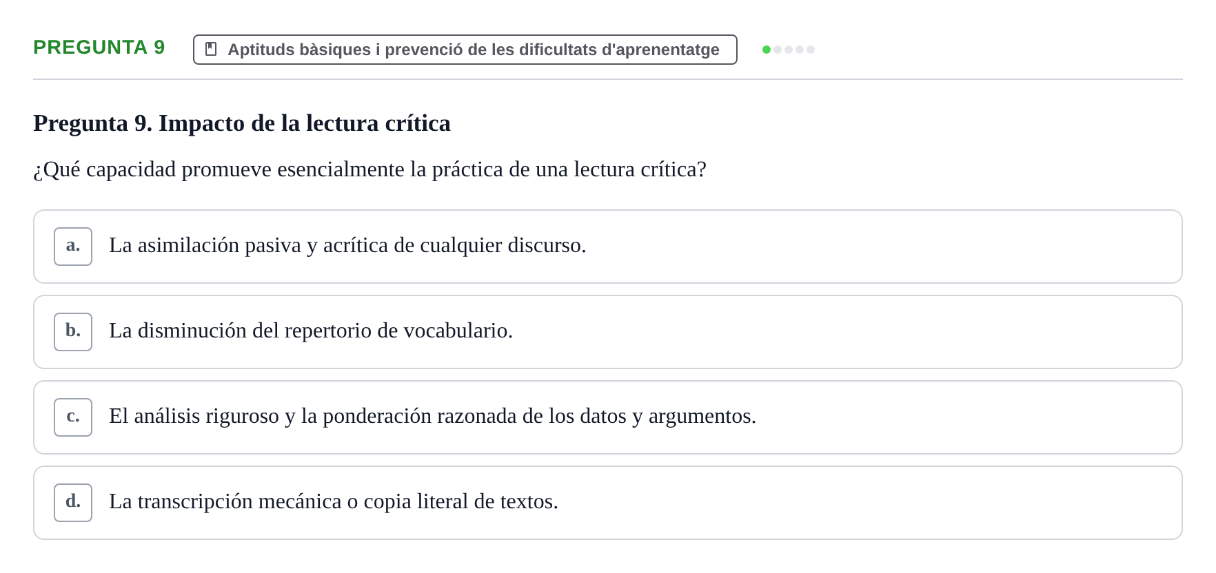 Enunciado: Pregunta 9