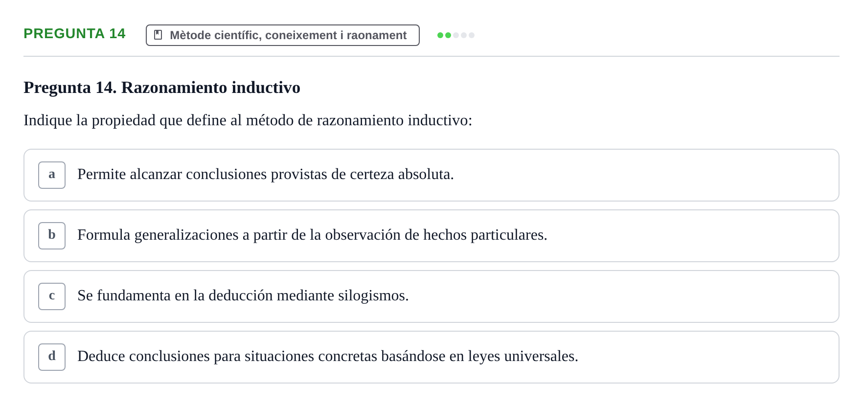 Enunciado: Pregunta 14 · Bioestadística i Metodologia UAB 2017