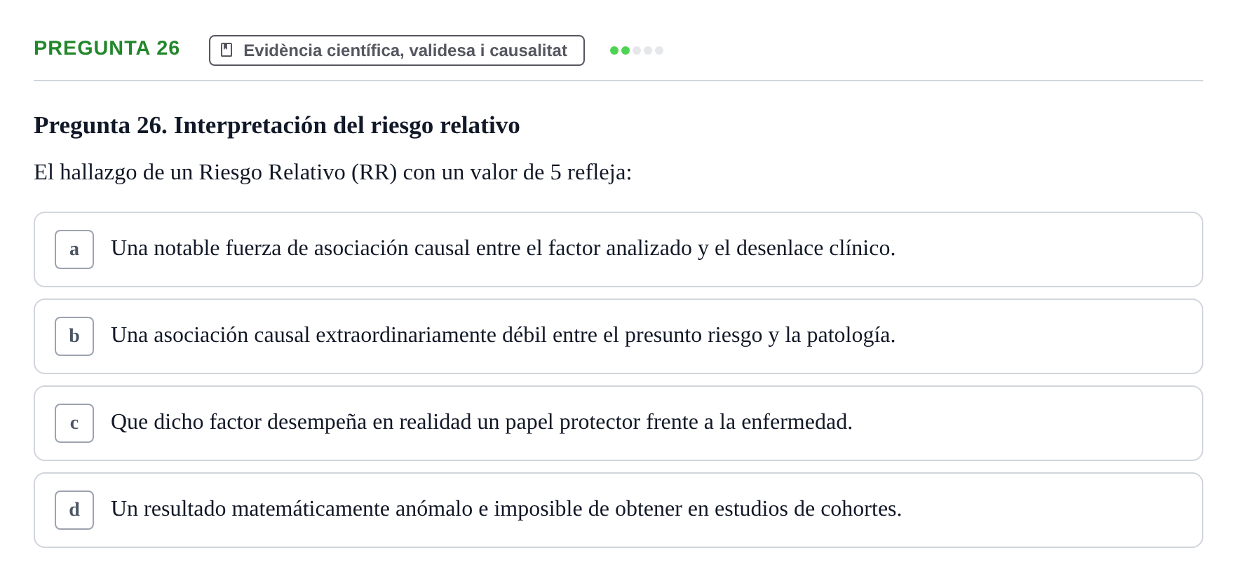 Enunciado: Pregunta 26 · Bioestadística i Metodologia UAB 2017